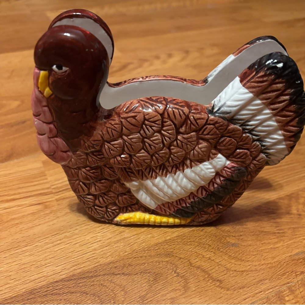 Vintage Ceramic Turkey napkin holder
